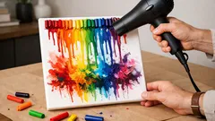 Come riciclare i pastelli a cera e creare un quadro astratto moderno